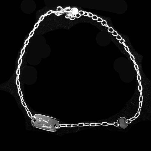 Silver Alphabet Plain Bracelet