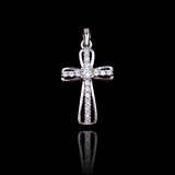 Silver Cross Zircon Pendant