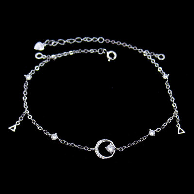 Silver Zircon Anklet
