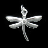 Silver Dragonfly Shaped Plain Pendant