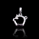 Silver Pig Zircon Pendant