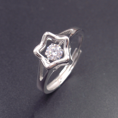 Star Silver Zircon Ring