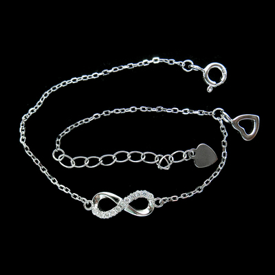 Silver Eight Shaped Zircon Bracelet