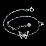 Silver Butterfly Shaped Zircon Bracelet