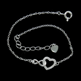 Silver Heart Shaped Zircon Bracelet