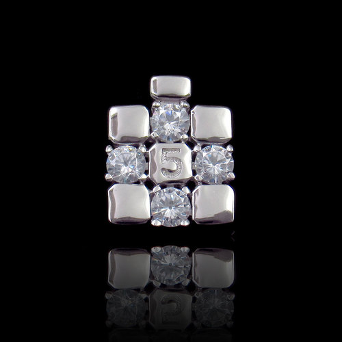 Silver Perfume Bottle CZ Pendant