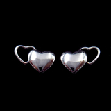 Silver Heart Plain Earrings