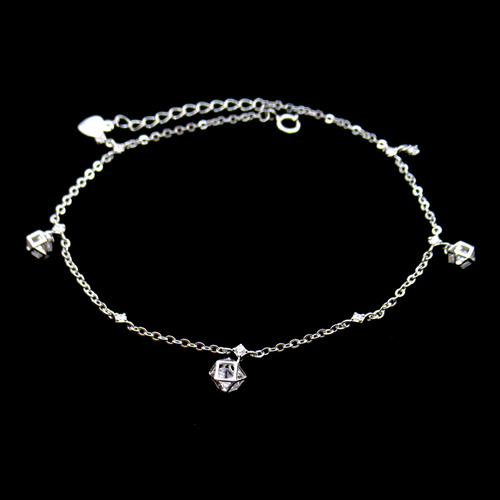 Silver Zircon Anklet