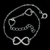 Silver Heart Shaped Zircon Bracelet