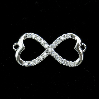 Silver Heart Shaped Zircon Pendant