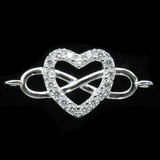 Silver Heart Shaped Zircon Pendant