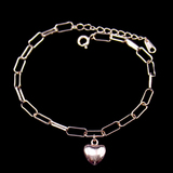 Silver Heart Shaped Plain Bracelet