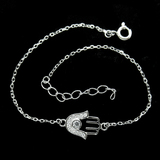 Silver Hand Shaped Zircon Bracelet