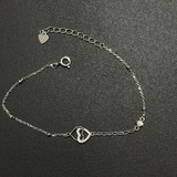 Silver Heart Shaped Anklet