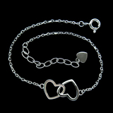 Silver Heart Shaped Plain Bracelet