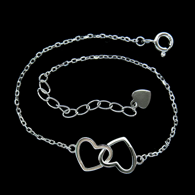 Silver Heart Shaped Plain Bracelet