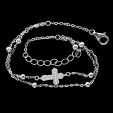 Silver Cross Zircon Bracelet