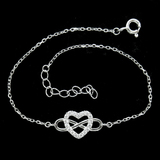 Silver Heart Shaped Zircon Bracelet