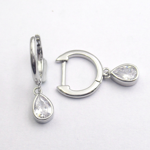 Silver Zircon Huggies