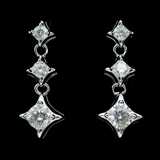 Silver Star Shaped Zircon Ear Stubs