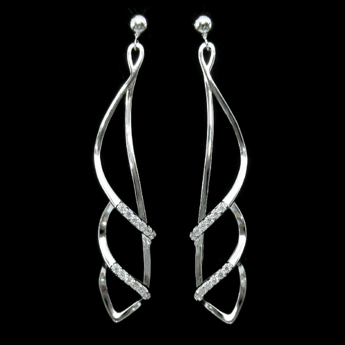 Silver Zircon Ear Stubs