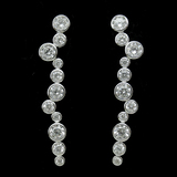 Silver Zircon Ear Stubs