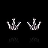 Silver Crown Shaped Plain Ear Stubs