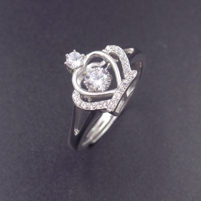 Crown Silver Zircon Ring