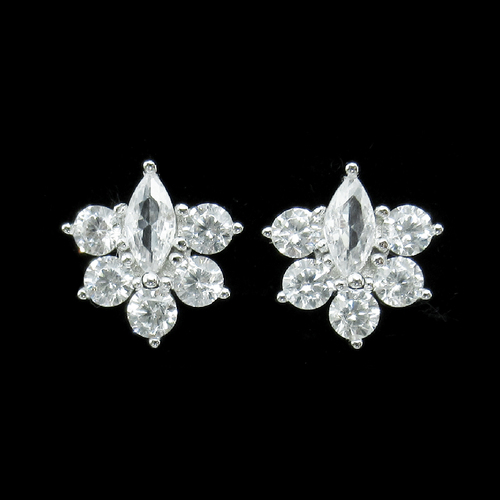 Silver Zircon Ear Stubs