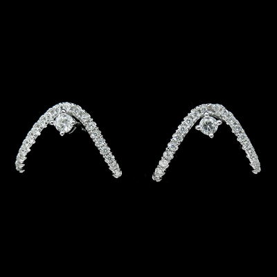 Silver Zircon Ear Stubs
