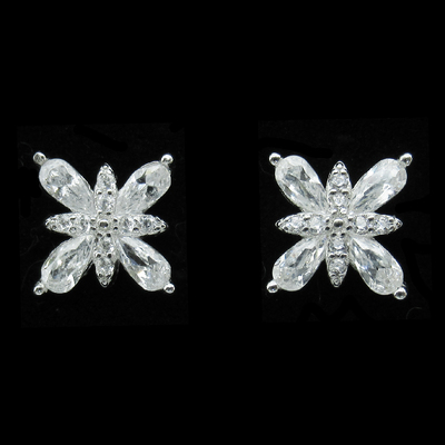 Silver Zircon Ear Stubs