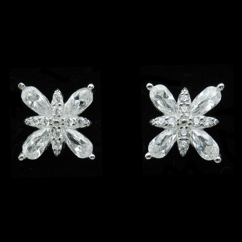 Silver Zircon Ear Stubs
