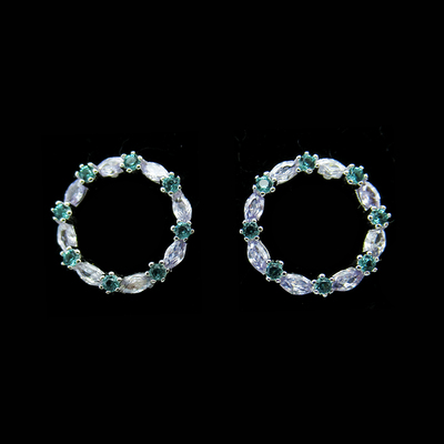 Silver Zircon Ear Stubs