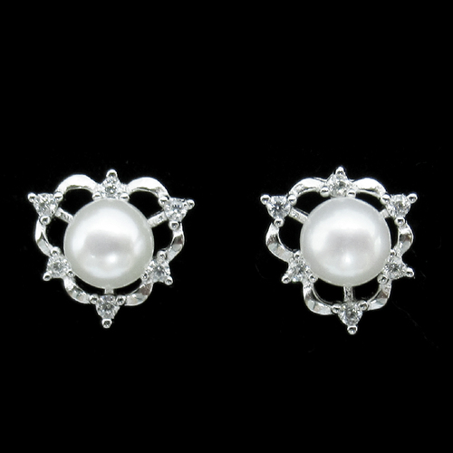 Silver Pearl Ear Stubs