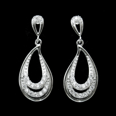 Silver Zircon Ear Stubs