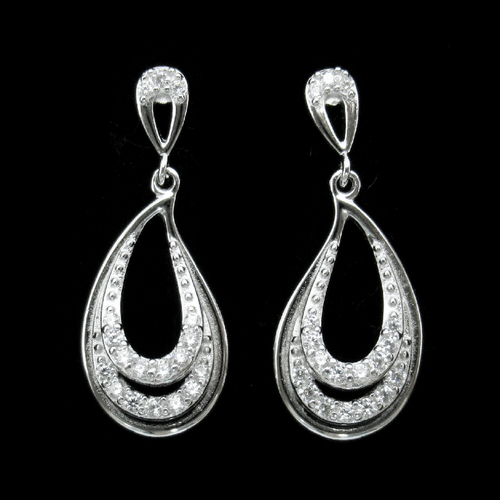 Silver Zircon Ear Stubs