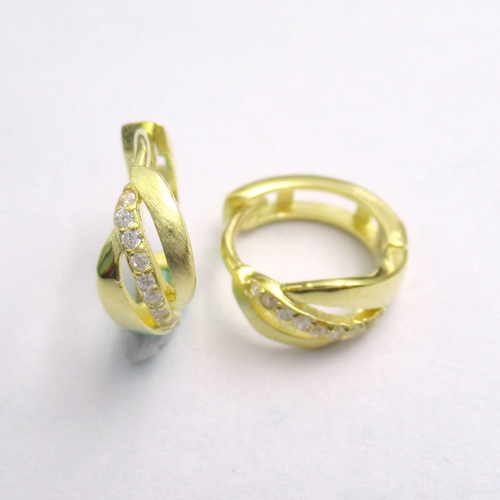 Silver Zircon Huggies
