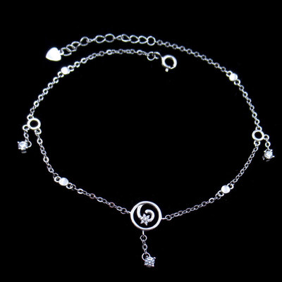 Silver Zircon Anklet