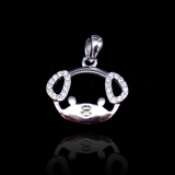 Silver Pig Zircon Pendant