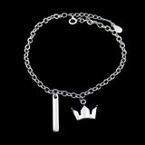 Silver Crown-Shaped Plain Bracelet