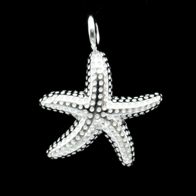 Silver Starfish Shaped Zircon Pendant