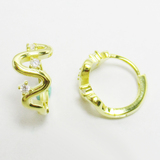 Silver Zircon Huggies