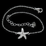 Silver Starfish Shaped Zircon Bracelet
