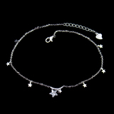 Silver Zircon Anklet
