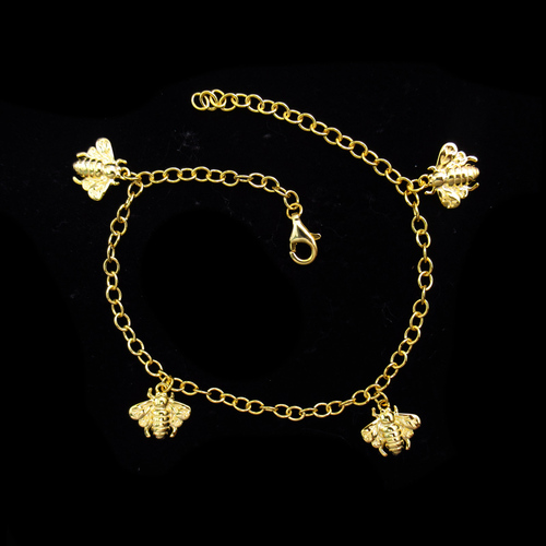 Silver Bee Shaped Plain Bracelet
