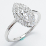Silver Eye Shaped Zircon Ring
