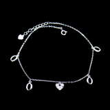 Silver Zircon Anklet