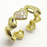 Silver Heart Shaped Zircon Ring