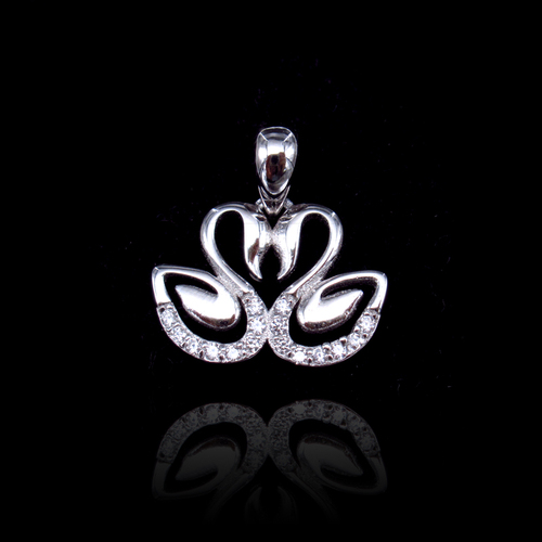 Silver Swan Zircon Pendant