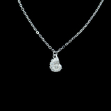Silver Spiral Shaped Zircon Necklace